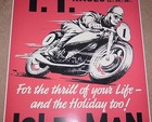 Vintage 1961 Isle Of Man Tt Races Motorcycle Racing Poster Print 24x16 9 Mil