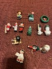 Vintage Christmas Miniature Wooden Ornament Lot Of 30 Plus Mini Wood Ornaments 