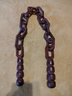 32  Hand-carved Wooden Whimsy Chain Puzzle Chain Single Block Folk Art 