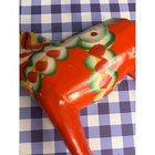 Nils Olsson Vintage Swedish Dala Horse Hand Painted Wooden Figurine Orange 5in