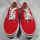 Vans Authentic Era Classic Sneakers Red Unisex Canvas Shoes M7 5 W9 - Nwob