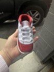 Jordan 11 Retro Td Baby Shoes White Red Size 7c Mesh Patent Leather