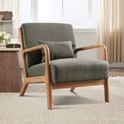 Canmov Mid Century Modern Accent Chair fabric Reading Chair W  Solid Wood Frame