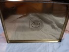 Vintage Uneeda Nbc Metal Tin Box Hinged Lid Gold Tone Storage Container