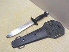 Vintage Aqua Lung Us Divers  Fixed Blade Knife  Stainless Japan With Sheath