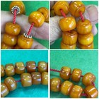 Antique Miscky Butter Scotch Yellow Amber Bakelite Islamic  Prayer 33 Beads 80g