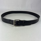 Signature Levi Strauss Stitched Black Genuine Leather Work Belt - Men s Size 44