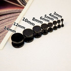 Black Stud Earrings Faux Gauges Ear Tunnel Stainless Steel Earrings Men Women Us