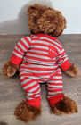 Fao Schwarz Striped Outfit Brown Teddy Bear Plush Stuffed Animal