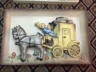 Pair Goebel Hummel The Mail Is Here Figurine   Wall Plaque Carriage Stagecoach