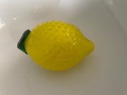 Murano Style Hand Blown Glass Life Like Art Fruit Yellow Lemon 