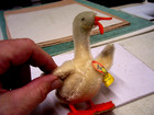 Vintage Steiff Mini Duckling Duck Glass Eyes Button 3300 12 W  Tag  5 