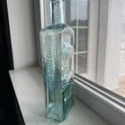 Antique Burton s Family Medicines - Large Sarsaparilla Type Medicine Bottle Aqua
