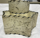 Vintage Mid Century Modern Fiberglass Two Tier Stitch Lamp Shade -excellent