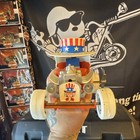 Super Sam Vintage Wind-up Toy Car Red White Blue Patriotic Hat