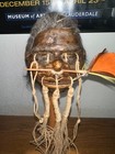 Gray Woolly Jivaro Shrunken  Head With Chonta Arrow-tsantsa