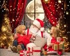 10x8ft Winter Christmas Backdrop Xmas Tree Glitter Decorations Window Photo