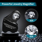 Jarlink 30x 60x Illuminated Jewelers Loupe Magnifier  Foldable Jewelry Magnifier