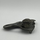 Antique Cast Iron Metal Art Deco Victorian Inkwell Fountain Pen Vintage Decor