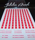 Seeburg 3w1 Wallbox Title Page Selection Strips   Category Decals Premium Vinyl