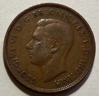 Great Britain 1 2 Half Penny 1944 - Golden Hind Ship - King George Vi