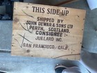 Vintage Dewars Scotch Whisky Wooden Shipping Crate Box Christmas Cheer White Lab