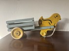 Antique Wooden Handmade Baby Chick Pulling Wagon Pull Toy Rare Easter  Decor