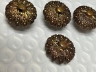 Lot Of Antique Buttons Ornate Gold-tone Metal