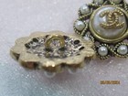 Chanel 2 Bronzy  Gold Tone   Cc Logo   21mm 3 4   Faux Pearl Buttons Lot 2