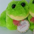Green Frog Plush Dan Dee Easter Pink Bow Tie Stuffed Animal Lot Of 2 Big Eye 7 