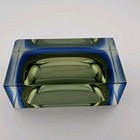 Vintage Murano Flavio Poli For Seguso Art Glass Ashtray Dish 5  3 Green And Blue 