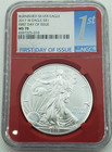 2017-w American Silver Eagle Burnished First Day Of Issue Ngc Ms70 Red Slab