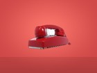 Cortelco 255447-vba-20m Red Push Button Wall Phone Telephone Single Line