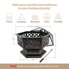 Hex Shaped Fire Pit Fireplace Firepit Bronze Finish Outdoor Home Garden Backyard