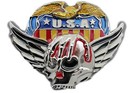 Men Women Silver Metal Belt Buckle Skull Wings Skeleton Usa American Eagle Army