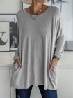 Plus Size Womens Long Sleeve Tunic Tops Ladies Plain Baggy Casual T Shirt Blouse