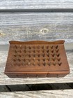 Vintage Wood Thread Bobbin Organizer Sewing Box With Drawer Cute     