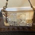 Vtg Coach Brown Gold Patchwork Monogram Animal Print Leather Canvas Purse Bag Ec
