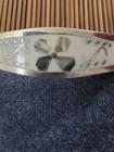 Alpaca Mexico Silver Abalone Hinged Bangle Bracelet  vintage 
