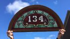 Antique Oak Arch Top Transom Window Leaded Stained Slag Glass 18x36 Vtg 1911-23b