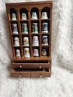 Vintage Thimble Collection Lot Of 16  Glass With Wood Display Case 