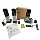 Panasonic Kx-tgu433b Cordless Phone Big Buttons Call Block Answering 3 Handsets