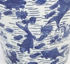 Aa Importing Koi Pond Design Ginger Jar With Lid