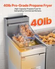 Vevor Commercial Deep Fryer Free Standing Propane 3-burner Dual Basket 90 000btu