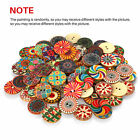 Lot Of 100 Wooden Art Buttons 25mm 2 Hole Mixed Color Vintage Diy Sewing Crafts