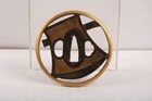 Edo Period Japan Antique Iron Ax Signed 8 06cm Tsuba Sword Fittings Katana Armor