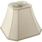 Bell Rectangle Cut Corner Linen Lampshade With Lace Trim