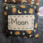 Primitive Halloween Stitchery Moon   Stars Pillows Set Of 2