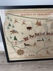 Vintage  my Country 1956  Usa Map 50 s Framed Cross Stitch Needlepoint 21   x 17   