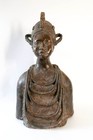 Vintage Benin Bronze Bini Queen Bust Sculpture African Art Nigeria
